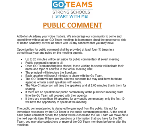 Public Comment Protocol